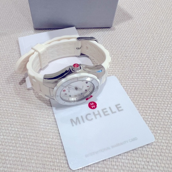 Michele White Rubber band with rainbow stones face - Picture 6 of 8